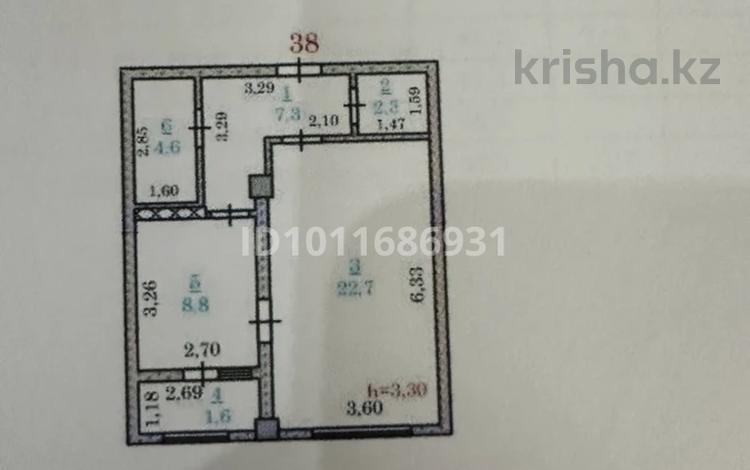 1-комнатная квартира · 47.3 м² · 8/9 этаж, мкр Нуртас, Жилмассив Нурсат 182 за 22.5 млн ₸ в Шымкенте, Каратауский р-н — фото 2