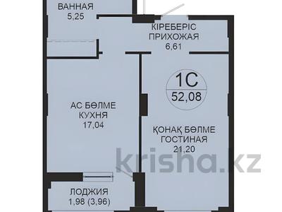 1-комнатная квартира · 52.08 м² · 12/18 этаж, Достык 8/5 — БЕЗ КОМИССИИ за ~ 36.7 млн ₸ в Астане, Есильский р-н