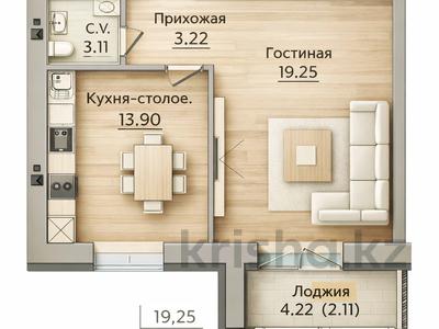 1-комнатная квартира · 42 м² · 7/12 этаж, Жумекен Нажимеденов 38 за 20 млн ₸ в Астане, Алматы р-н