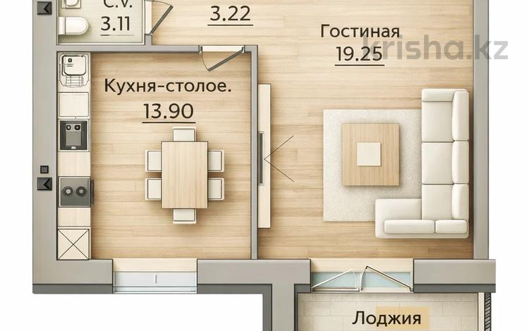 1-комнатная квартира · 42 м² · 7/12 этаж, Жумекен Нажимеденов 38 за 20 млн ₸ в Астане, Алматы р-н — фото 2