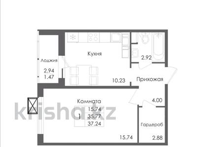 1-комнатная квартира · 37 м² · 6/9 этаж, Е117 45 за 18.7 млн ₸ в Астане, Есильский р-н