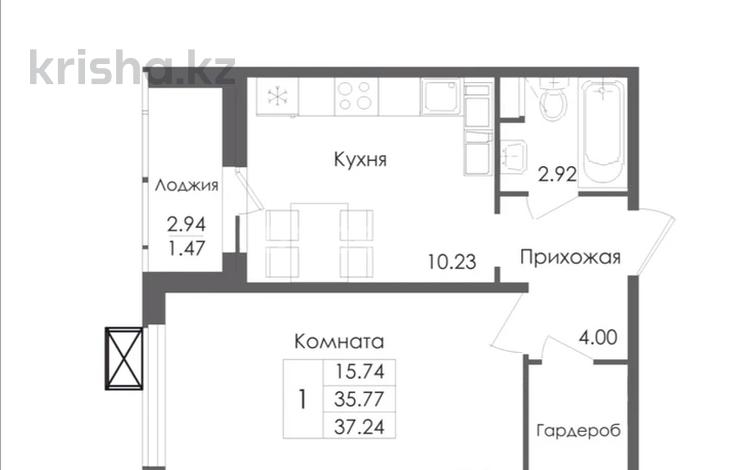 1-комнатная квартира · 37 м² · 6/9 этаж, Е117 45 за 18.7 млн ₸ в Астане, Есильский р-н — фото 2