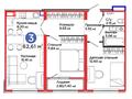 3-бөлмелі пәтер · 62.61 м² · 7/9 қабат, Кайым Мухамедханов 41д — Айтматов:Мухамедханов, бағасы: 45 млн ₸ в Астане, Нура р-н