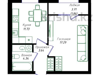 1-комнатная квартира · 38.86 м² · 6/12 этаж, Улы Дала 38/3 за 24 млн ₸ в Астане, Есильский р-н