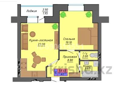 2-комнатная квартира, 58.45 м², 9/10 этаж, мкр. Алтын орда, Мкр. Батыс-2 — Молдагуловой за 14.9 млн 〒 в Актобе, мкр. Алтын орда