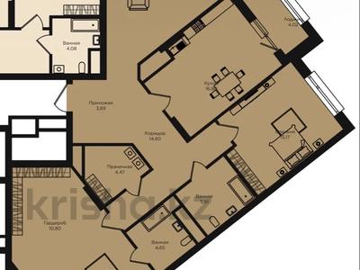 3-бөлмелі пәтер · 124 м² · 6/14 қабат, Кошкарбаева 1 — Момышулы, бағасы: 111 млн ₸ в Астане