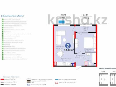 1-комнатная квартира, 42 м², Торекулова 91 за 29 млн 〒 в Алматы, Алмалинский р-н