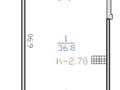 1-бөлмелі пәтер · 36.8 м² · 6/9 қабат, ул. Жунисова 2/25, бағасы: 19.7 млн ₸ в Алматы, Наурызбайский р-н — фото 5