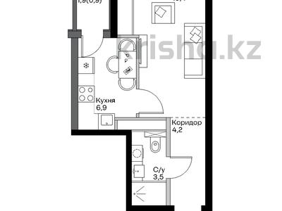 1-комнатная квартира · 30 м² · 1/7 этаж, Естай за 13.9 млн ₸ в 