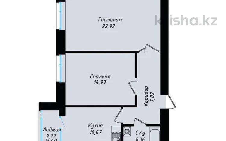 2-комнатная квартира, 62.15 м², Сығанақ 7 за ~ 22.4 млн 〒 в Астане, Есильский р-н — фото 2