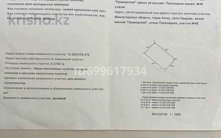 Участок · 0.07 га, Самал 48 — Ак желке за 20 млн 〒 в Актау, мкр Приморский — фото 2