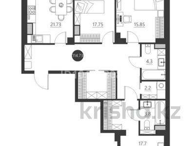 3-бөлмелі пәтер · 116.1 м² · 1/16 қабат, мкр Шымсити, Байдибек би стр. 127/7, бағасы: 66 млн ₸ в Шымкенте, Абайский р-н