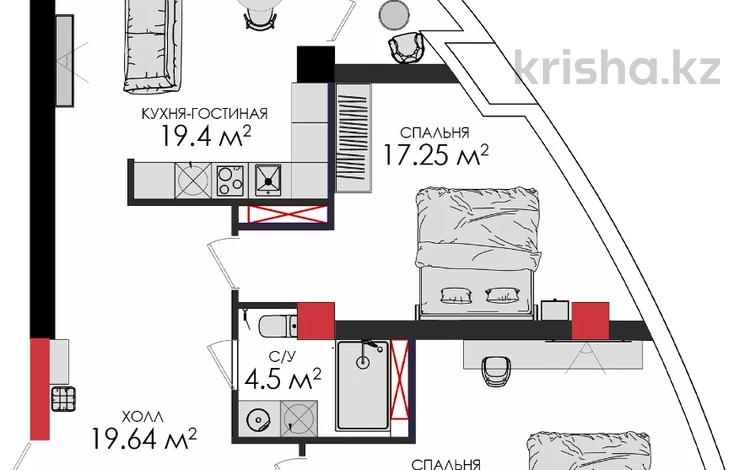 3-бөлмелі пәтер · 88 м² · 1/20 қабат, 15-ш/а. 48 участок, бағасы: 48.4 млн ₸ в Актау, 15-й мкр — фото 2