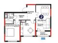 2-бөлмелі пәтер · 63.46 м² · 8/17 қабат, Е 908, бағасы: 40.5 млн ₸ в Астане, Нура р-н — фото 2