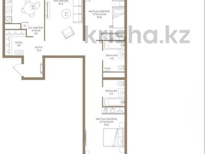 3-комнатная квартира · 88.2 м² · 6/9 этаж, Ботакоз 5 за ~ 45.9 млн ₸ в Алматы, Алатауский р-н