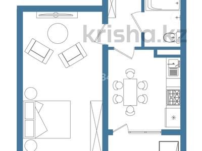 1-бөлмелі пәтер · 47.3 м² · 4/9 қабат, мкр Кайрат, ​24-я улица 1, бағасы: 18 млн ₸ в Алматы, Турксибский р-н