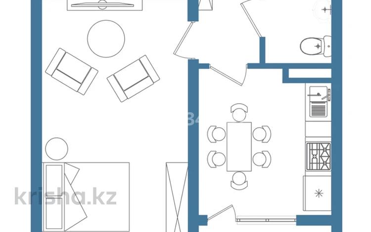 1-бөлмелі пәтер · 47.3 м² · 4/9 қабат, мкр Кайрат, ​24-я улица 1, бағасы: 18 млн ₸ в Алматы, Турксибский р-н — фото 2