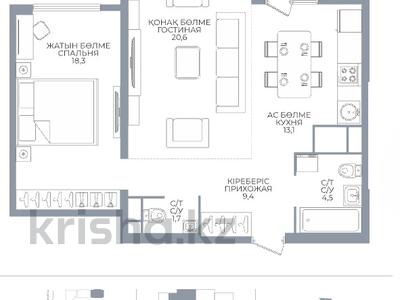 2-комнатная квартира · 70 м² · 16/16 этаж, Каныша Сатпаева 90/55Б — ГОРЯЧАЯ ЦЕНА! за ~ 51.4 млн ₸ в Алматы, Бостандыкский р-н