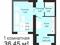1-бөлмелі пәтер · 36.45 м² · 1/9 қабат, Е 430, бағасы: 12.9 млн ₸ в Астане, Нура р-н