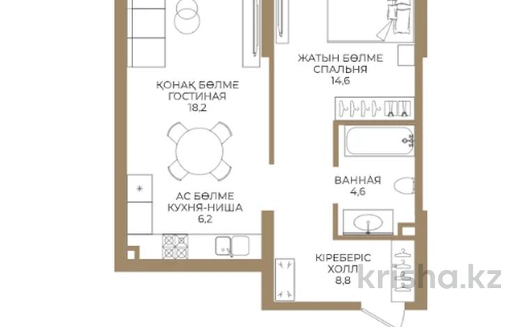 2-комнатная квартира · 54.1 м² · 1/9 этаж, Каныша Сатпаева 90а/1 — БЕЗ КОМИССИИ! УСПЕЙТЕ ПРИОБРЕСТИ СО СКИДКОЙ за ~ 42.1 млн ₸ в Алматы, Бостандыкский р-н — фото 2