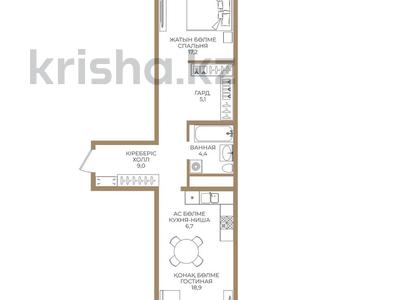 2-бөлмелі пәтер · 50 м² · 3/6 қабат, Бауыржана Момышулы 11/14а, бағасы: 34 млн ₸ в Алматы, Алатауский р-н