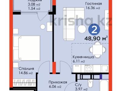 2-комнатная квартира, 48.9 м², 4 этаж, Мухамедханова 4 — 306 за ~ 31.5 млн 〒 в Астане