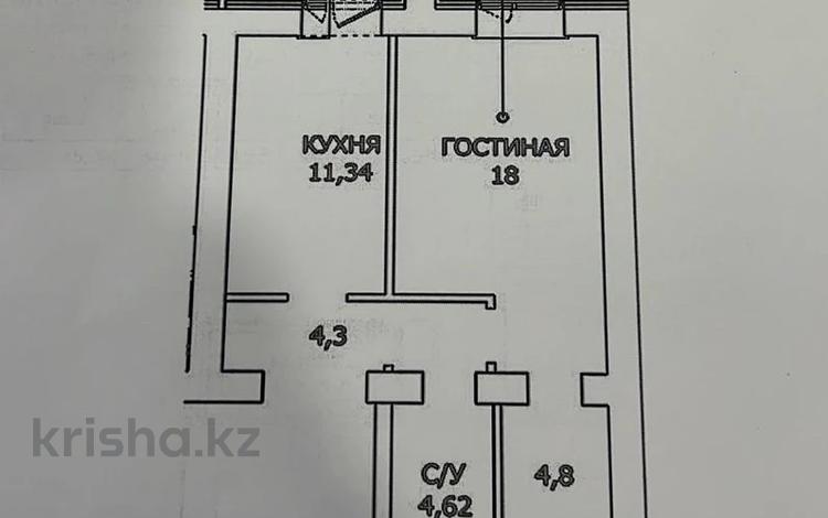 1-бөлмелі пәтер, 45.6 м², 9/12 қабат, Айтматов 45 стр, бағасы: 13.5 млн 〒 в Астане, Есильский р-н — фото 2