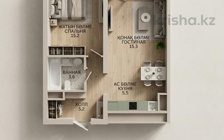 2-комнатная квартира · 46.3 м² · 10/15 этаж, Райымбека 210/27 за ~ 32.4 млн ₸ в Алматы, Алмалинский р-н — фото 2