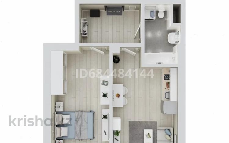 2-комнатная квартира, 52.45 м², 11/12 этаж, Аэропортная 58