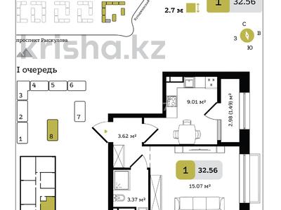 1-комнатная квартира, 33 м², 3/7 этаж, мкр Кайрат, Туркестан 115 за 16.5 млн 〒 в Алматы, Турксибский р-н