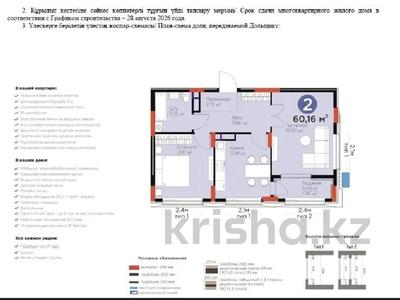 2-бөлмелі пәтер · 60.16 м² · 5 қабат, Сагадат Нурмагамбетов 17 — ВЫГОДНО!!!, бағасы: 39.5 млн ₸ в Астане, Сарайшык р-н