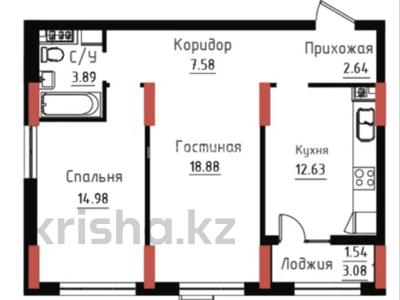 2-бөлмелі пәтер · 62.14 м² · 7/9 қабат, Чингиз Айтматов 24/4 — Ellington Mall, бағасы: 45 млн ₸ в Астане, Нура р-н