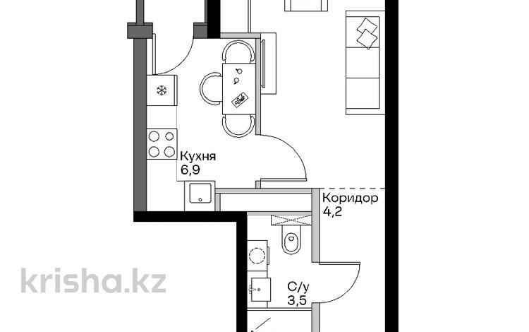 1-бөлмелі пәтер · 30 м² · 1/7 қабат, СТ Монтажник, Естай — Ипотека, бағасы: 13.9 млн ₸ в  — фото 2