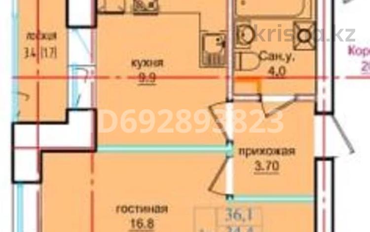 1-комнатная квартира, 36 м², 1/5 этаж, Кошкарбаева 26 за ~ 9.4 млн 〒 в Кокшетау — фото 2