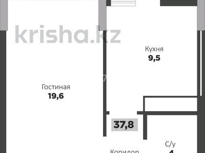 1-комнатная квартира · 37.8 м² · 4/12 этаж, Н. Тлендиева 52 за 18 млн ₸ в Астане, Сарыарка р-н