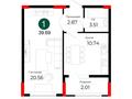 1-комнатная квартира · 39.7 м², пр. Улы Дала за ~ 23.6 млн ₸ в Астане, Нура р-н — фото 3