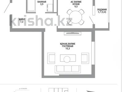 1-комнатная квартира · 38.1 м² · 2/15 этаж, Райымбека 210/8 за ~ 29 млн ₸ в Алматы, Алмалинский р-н