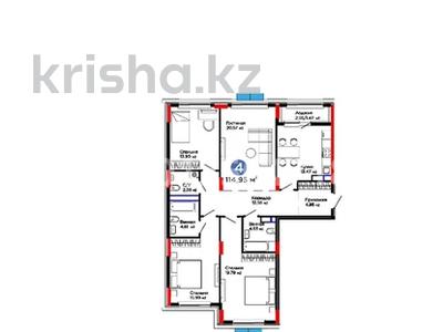 4-бөлмелі пәтер · 115 м² · 6/9 қабат, Е 900 8, бағасы: 117 млн ₸ в Астане, Нура р-н