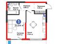 1-комнатная квартира · 52.5 м² · 2/6 этаж, мкр Кайрат 135/33 — Dream City. Family F за 48 млн ₸ в Алматы, Турксибский р-н