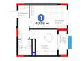 1-комнатная квартира · 40.88 м², Акберен 4/1 за ~ 21.3 млн 〒 в Атырау — фото 2