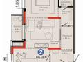 2-комнатная квартира · 68 м² · 3/6 этаж, Толеметова 68 за 60 млн 〒 в Шымкенте, Абайский р-н — фото 4