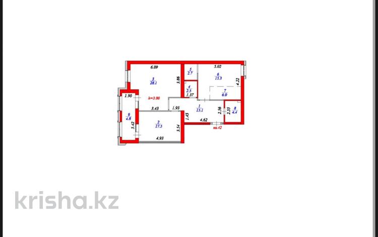3-комнатная квартира · 97 м² · 3/8 этаж, улица А.Бокейхан 29 за 67.8 млн ₸ в Астане, Есильский р-н — фото 20