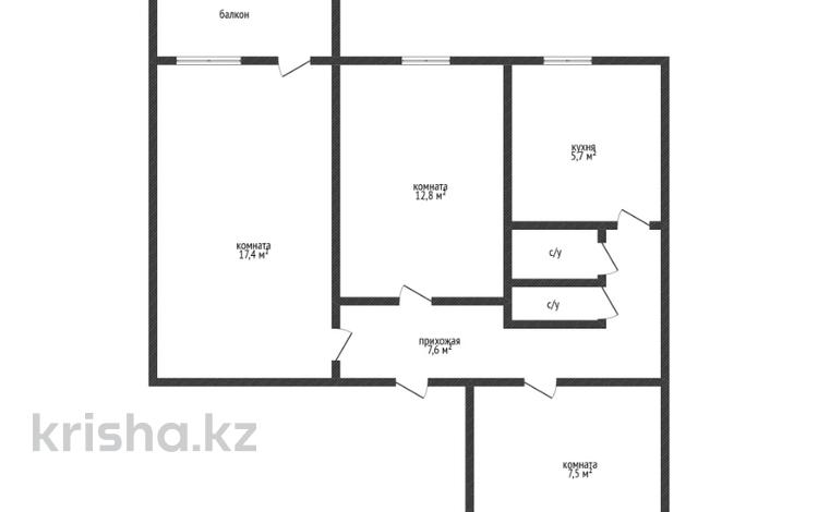 3-комнатная квартира · 54.2 м² · 4/5 этаж, Омара Досжанова 137 за 23.5 млн ₸ в Костанае — фото 2
