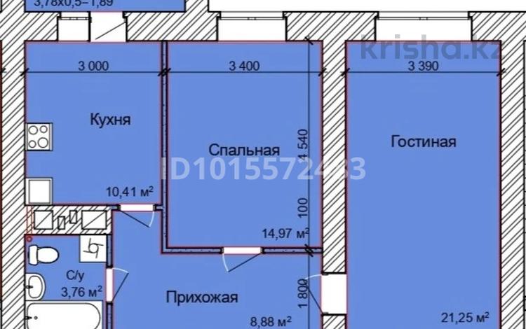 2-бөлмелі пәтер · 63.6 м² · 3/9 қабат, Бородина 111, бағасы: ~ 33.1 млн ₸ в Костанае — фото 2