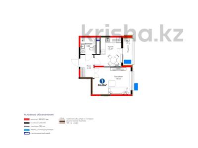 1-бөлмелі пәтер · 37 м², Жасыл желек, бағасы: 22.8 млн ₸ в Шымкенте, Каратауский р-н