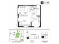 2-бөлмелі пәтер · 74.49 м² · 9/22 қабат, Туран 35, бағасы: 82 млн ₸ в Астане