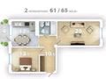 2-бөлмелі пәтер · 66 м² · 3/4 қабат, Ақжар ш/а., Береке 7, бағасы: 33 млн ₸ в Алматы, Наурызбайский р-н — фото 21