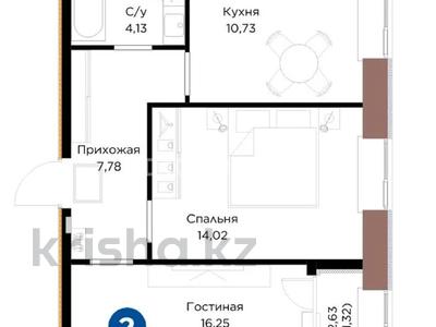 2-комнатная квартира · 54.23 м² · 4/9 этаж, Шафика Чокина 4 за 35 млн 〒 в Астане, Нура р-н
