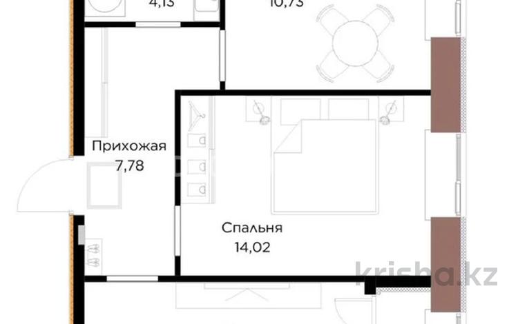 2-бөлмелі пәтер · 54.23 м² · 4/9 қабат, Шафика Чокина 4, бағасы: 34.5 млн 〒 в Астане, Нура р-н — фото 9