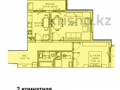2-бөлмелі пәтер · 71.4 м² · 11/12 қабат, Жаңа Қала 28/4, бағасы: 7.1 млн ₸ в Туркестане